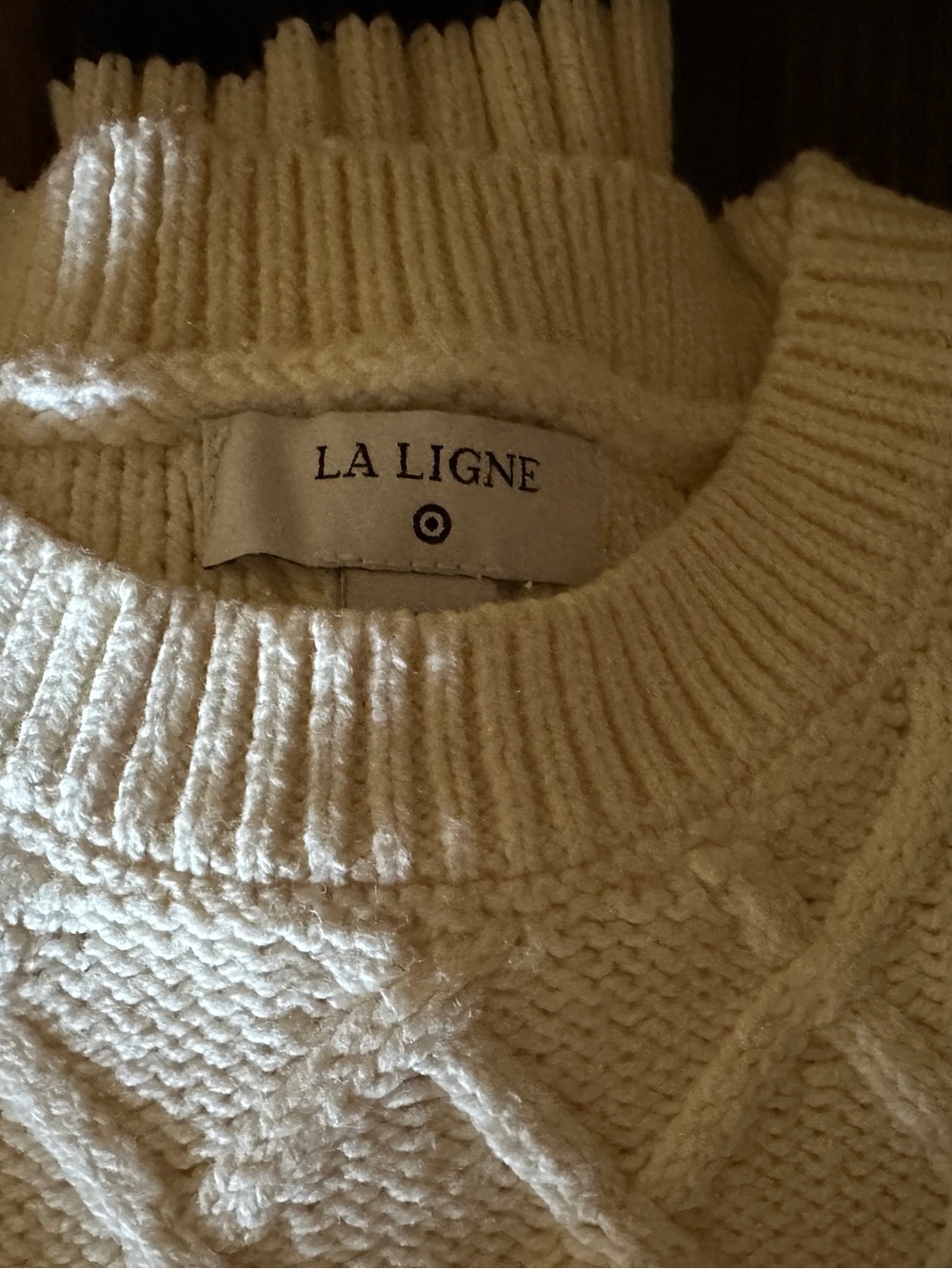 La Ligne x Target Womens Sweater Cotton Blend Chunky Cable Knit! EUC - Picture 3 of 3